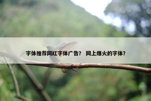 字体推荐网红字体广告？ 网上爆火的字体？