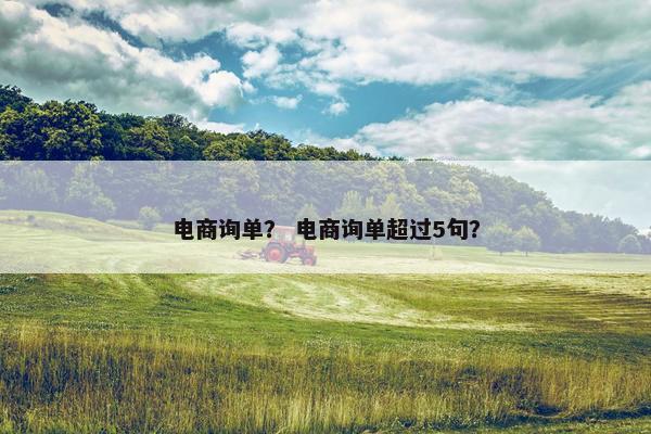电商询单？ 电商询单超过5句？