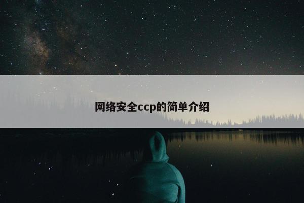 网络安全ccp的简单介绍