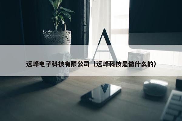 远峰电子科技有限公司（远峰科技是做什么的）