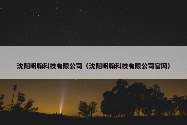 沈阳明翰科技有限公司（沈阳明翰科技有限公司官网）