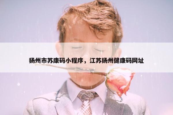 扬州市苏康码小程序，江苏扬州健康码网址