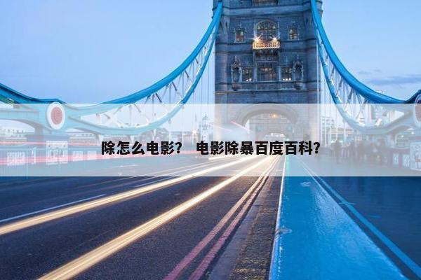除怎么电影？ 电影除暴百度百科？