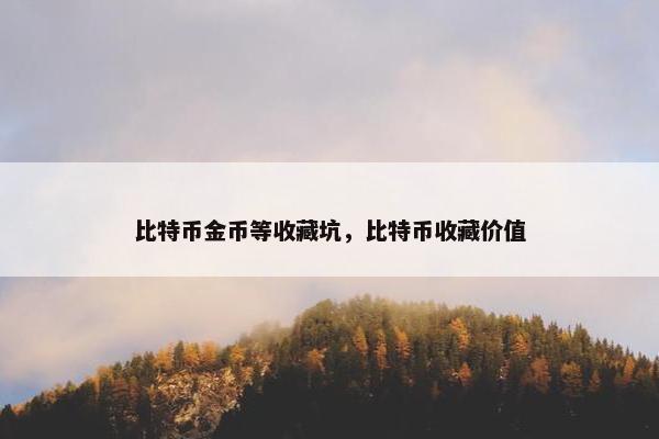 比特币金币等收藏坑，比特币收藏价值