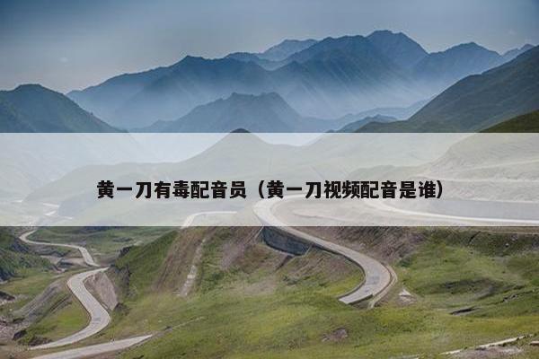 黄一刀有毒配音员（黄一刀视频配音是谁）