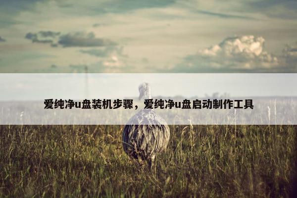 爱纯净u盘装机步骤，爱纯净u盘启动制作工具