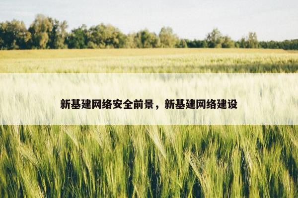 新基建网络安全前景，新基建网络建设