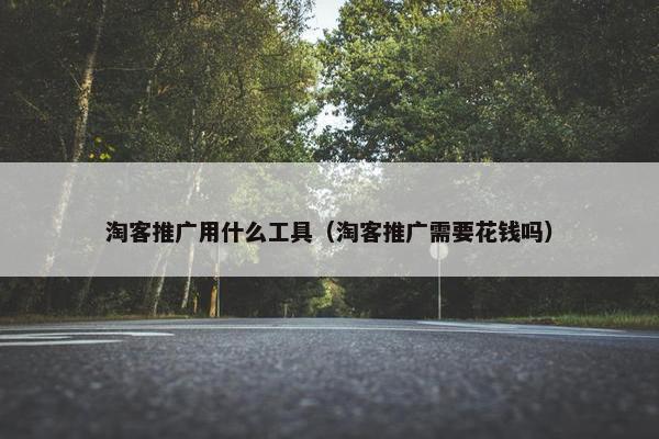 淘客推广用什么工具（淘客推广需要花钱吗）