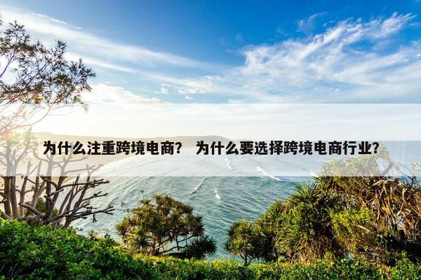 为什么注重跨境电商？ 为什么要选择跨境电商行业？
