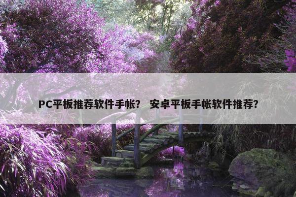 PC平板推荐软件手帐？ 安卓平板手帐软件推荐？