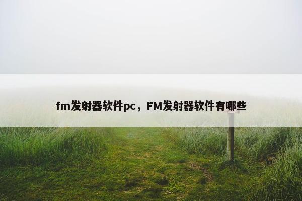 fm发射器软件pc，FM发射器软件有哪些