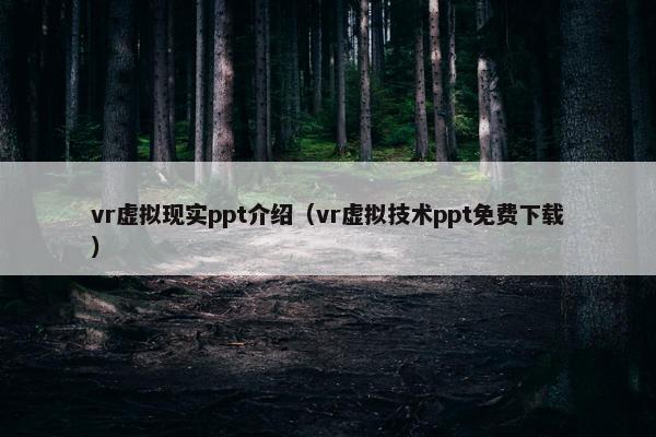 vr虚拟现实ppt介绍（vr虚拟技术ppt免费下载）
