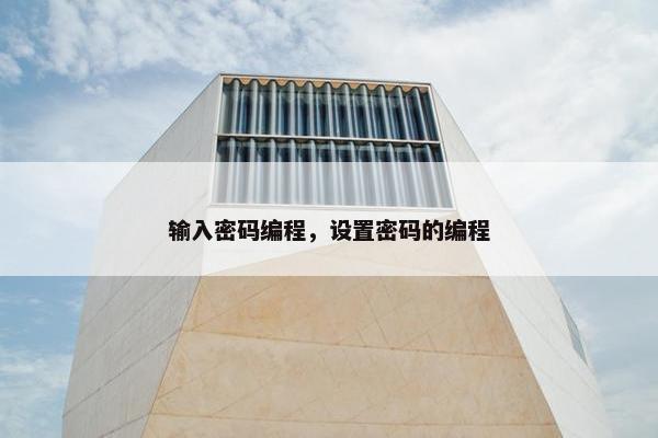 输入密码编程，设置密码的编程