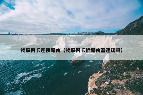 物联网卡连接路由（物联网卡插路由器违规吗）