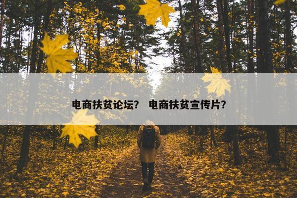 电商扶贫论坛？ 电商扶贫宣传片？