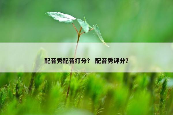 配音秀配音打分？ 配音秀评分？