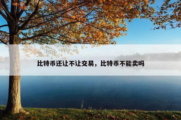比特币还让不让交易，比特币不能卖吗