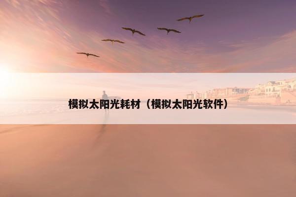 模拟太阳光耗材（模拟太阳光软件）