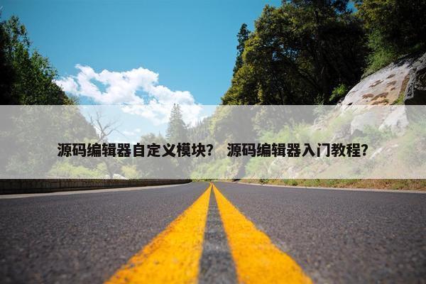 源码编辑器自定义模块？ 源码编辑器入门教程？
