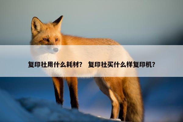复印社用什么耗材？ 复印社买什么样复印机？