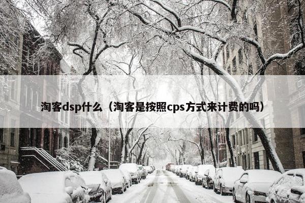 淘客dsp什么（淘客是按照cps方式来计费的吗）