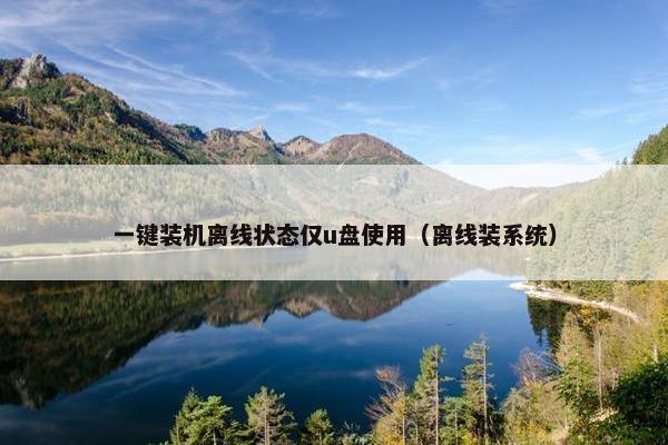 一键装机离线状态仅u盘使用（离线装系统）