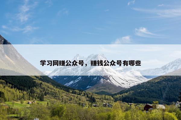 学习网赚公众号，赚钱公众号有哪些
