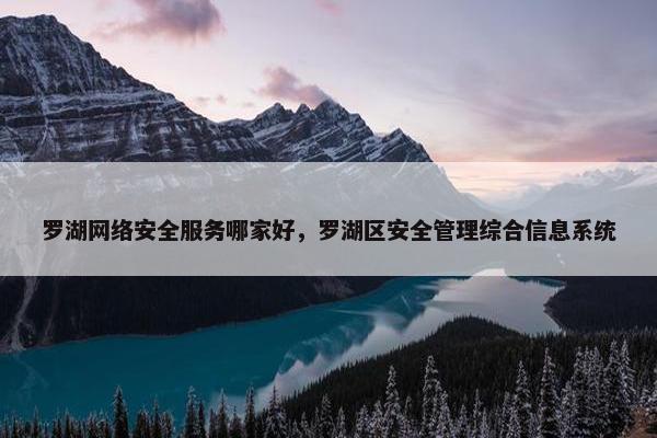 罗湖网络安全服务哪家好，罗湖区安全管理综合信息系统