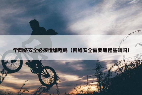 学网络安全必须懂编程吗（网络安全需要编程基础吗）