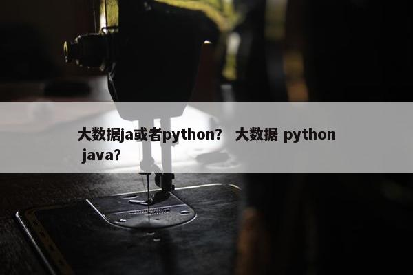 大数据ja或者python？ 大数据 python java？