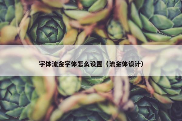 字体流金字体怎么设置（流金体设计）