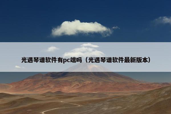光遇琴谱软件有pc端吗（光遇琴谱软件最新版本）