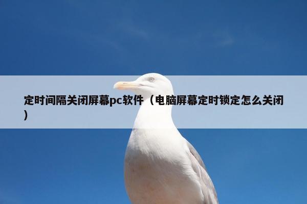 定时间隔关闭屏幕pc软件（电脑屏幕定时锁定怎么关闭）