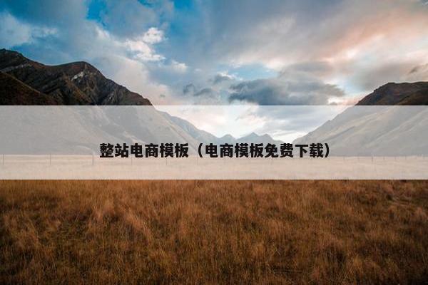 整站电商模板（电商模板免费下载）