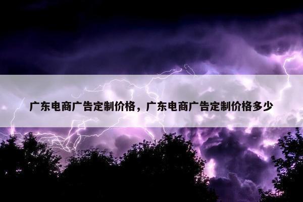 广东电商广告定制价格，广东电商广告定制价格多少