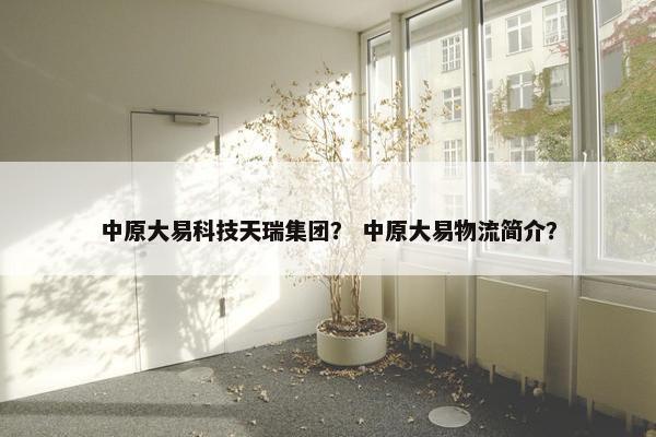 中原大易科技天瑞集团？ 中原大易物流简介？