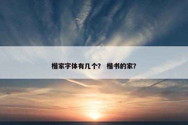 楷家字体有几个？ 楷书的家？