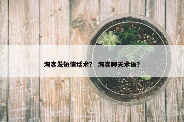 淘客发短信话术？ 淘客聊天术语？