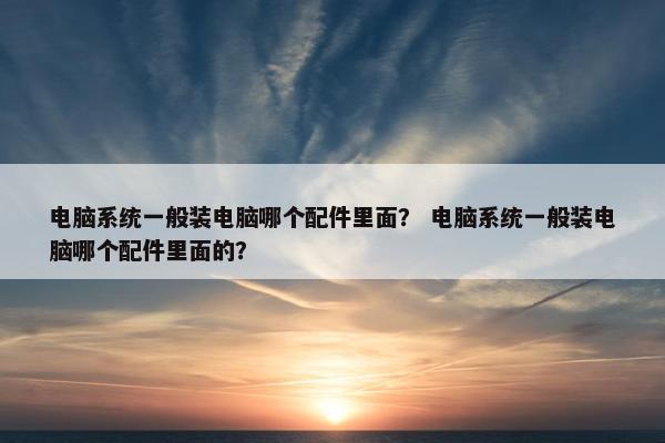 电脑系统一般装电脑哪个配件里面？ 电脑系统一般装电脑哪个配件里面的？