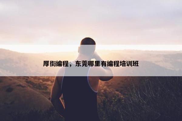 厚街编程，东莞哪里有编程培训班