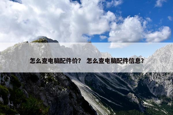 怎么查电脑配件价？ 怎么查电脑配件信息？