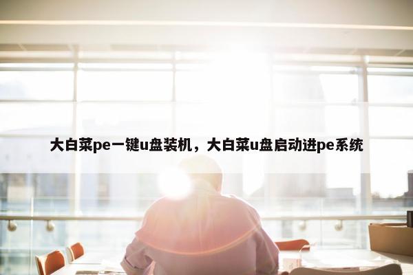 大白菜pe一键u盘装机，大白菜u盘启动进pe系统