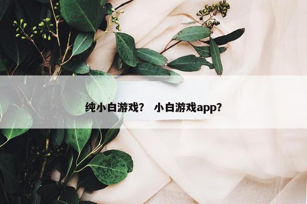 纯小白游戏？ 小白游戏app？