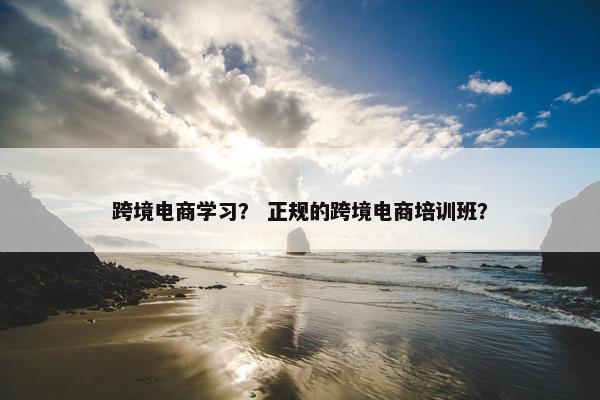 跨境电商学习？ 正规的跨境电商培训班？
