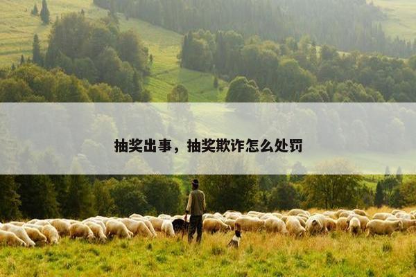 抽奖出事，抽奖欺诈怎么处罚