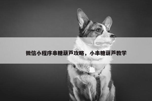 微信小程序串糖葫芦攻略，小串糖葫芦教学