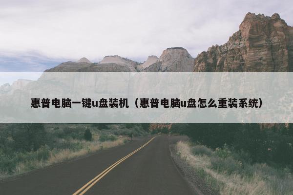 惠普电脑一键u盘装机（惠普电脑u盘怎么重装系统）