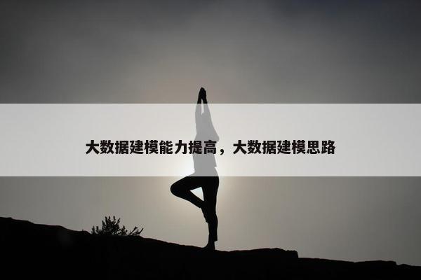 大数据建模能力提高，大数据建模思路