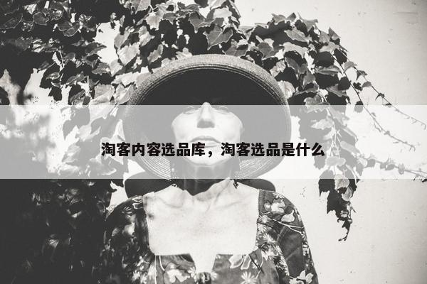 淘客内容选品库，淘客选品是什么