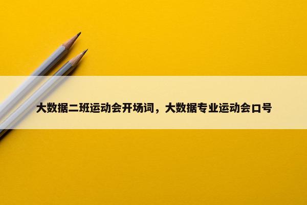 大数据二班运动会开场词，大数据专业运动会口号